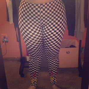 forever 21 checkered flame pants